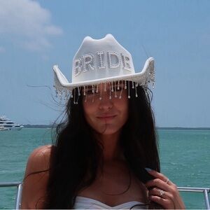 Bride cowgirl hat perfect bachelorette trip or bridal party.